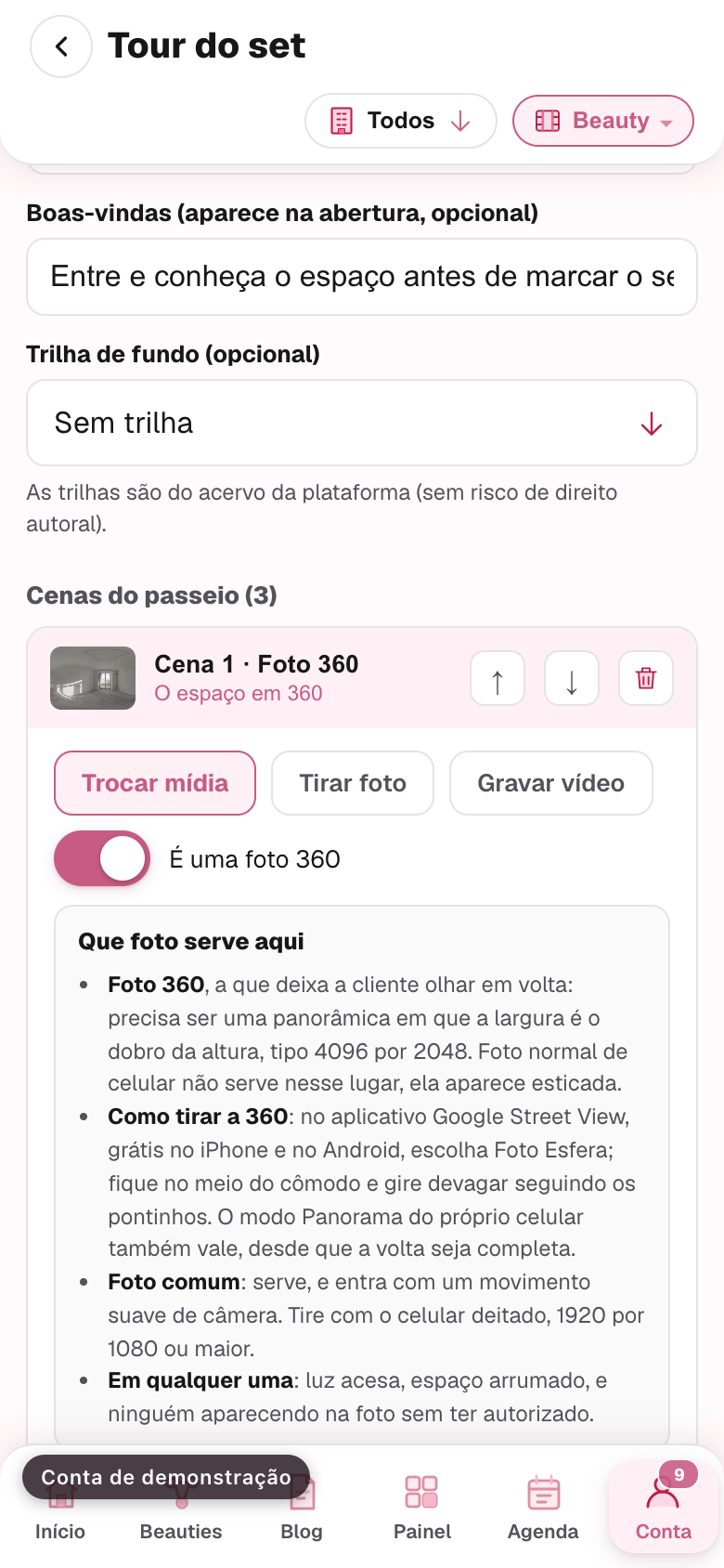 os três botões de mídia numa cena aberta
